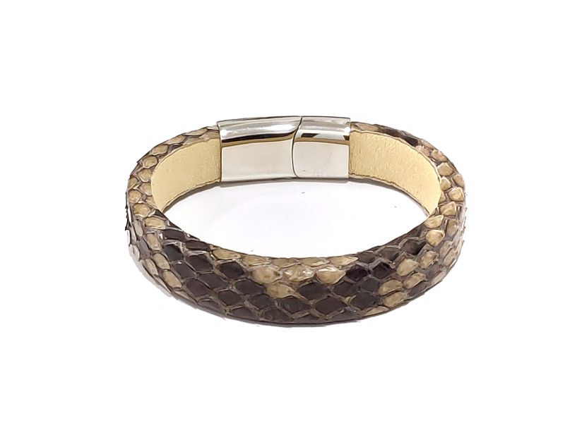 SL_520_017.jpg Python Skin Steel Bracelet #520-17