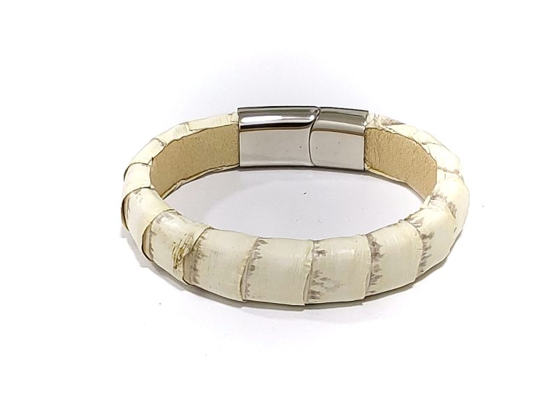 SL_520_019.jpg Python Skin Steel Bracelet #520-19